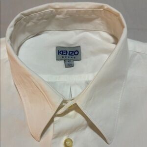 Kenzo White Dress Shirt with Pointed Collar